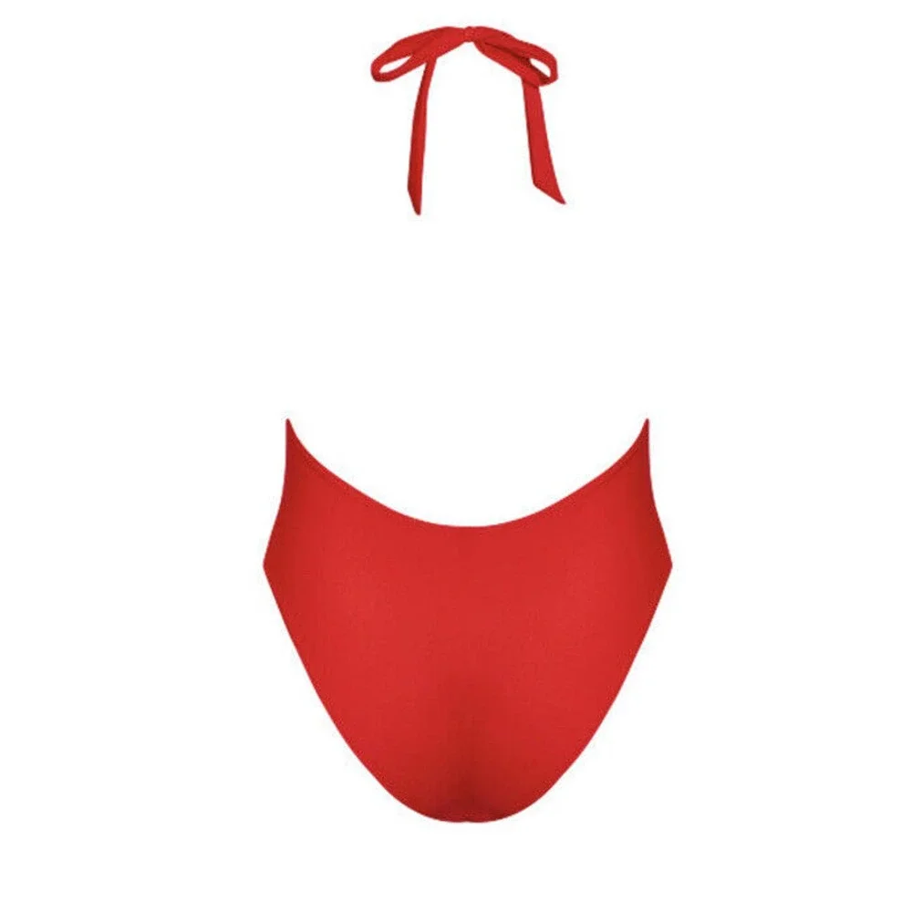 New City Chic Womans Swimsuit Sz 16 Tigerlilly Red Gidget One Piece High Leg NWT